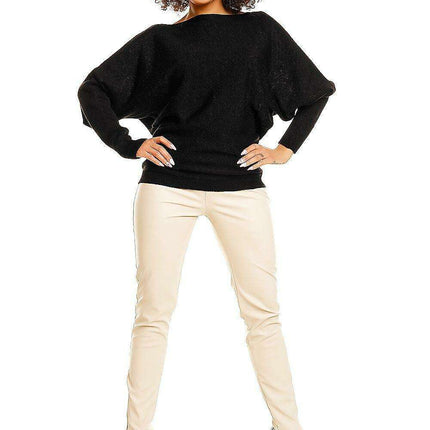 Chic Oversized Batwing Kimono Sweater with Elegant Boat Neck - Très Elite