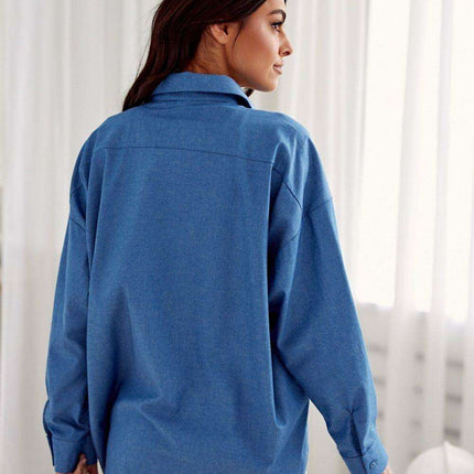 Chic Oversized Button-Up Blouse from Roco Fashion