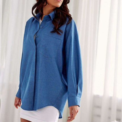 Chic Oversized Button-Up Blouse from Roco Fashion