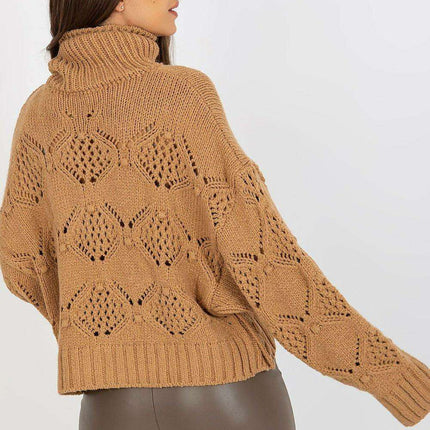 Chic Oversized Sleeve Turtleneck Knit Sweater - Très Elite