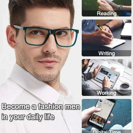 Chic Oversized Square Reading Glasses for Modern Men - Très Elite