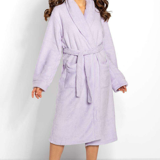Chic Paloma Lavender Luxury Bathrobe with Elegant Accents