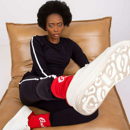 Chic Parisian Cotton Lounge Set With Striped Sleeves - Très Elite