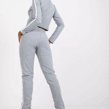 Chic Parisian Cotton Lounge Set With Striped Sleeves - Très Elite