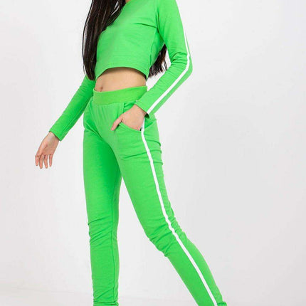 Chic Parisian Cotton Lounge Set With Striped Sleeves - Très Elite