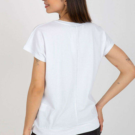 Chic Parisian Print Cotton Blouse With Short Sleeves - Très Elite