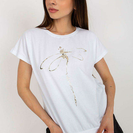 Chic Parisian Print Cotton Blouse With Short Sleeves - Très Elite