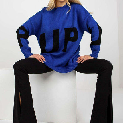 Chic Parisian Script Knit Sweater For Women Cozy Warm - Très Elite