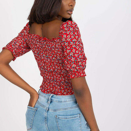 Chic Parisian V Neck Blouse With Front Crease Detail