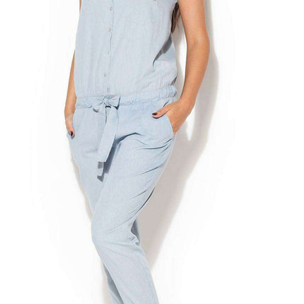 Chic Pearl-Embellished Women's Cotton Denim Overalls for Effortless Style - Très Elite