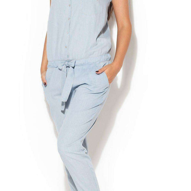 Chic Pearl-Embellished Women's Cotton Denim Overalls for Effortless Style