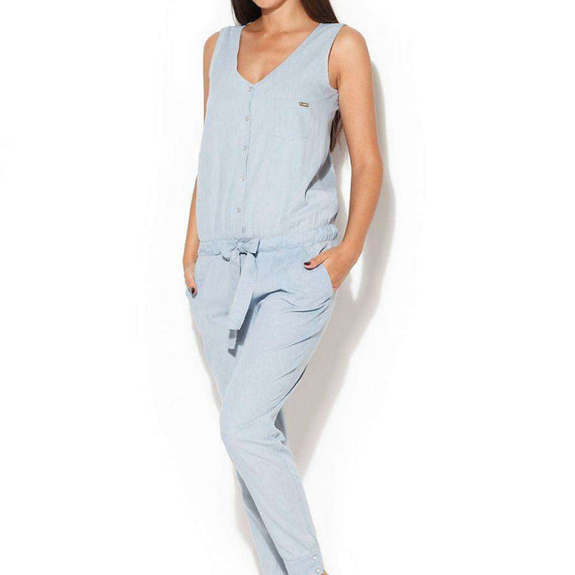 Chic Pearl-Embellished Women's Cotton Denim Overalls for Effortless Style