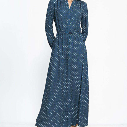 Chic Peas Print Maxi Dress For Women Elegant Fashion