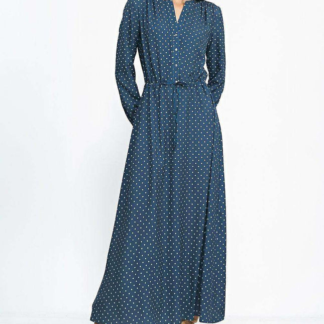Chic Peas Print Maxi Dress For Women Elegant Fashion