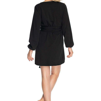 Chic Peek-a-Boo Mini Dress with Pointed Neckline - Très Elite