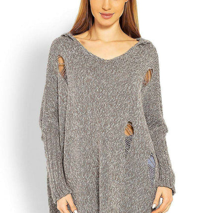 Chic Peekaboo Oversized Knit Sweater - Très Elite