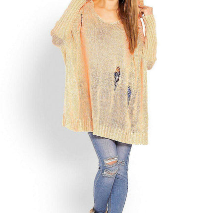 Chic Peekaboo Oversized Knit Sweater - Très Elite
