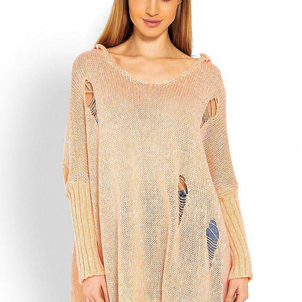 Chic Peekaboo Oversized Knit Sweater - Très Elite