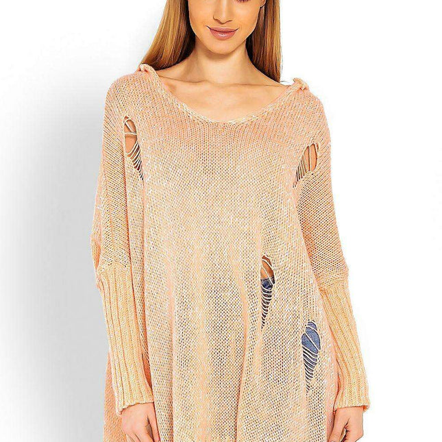 Chic Peekaboo Oversized Knit Sweater - Très Elite