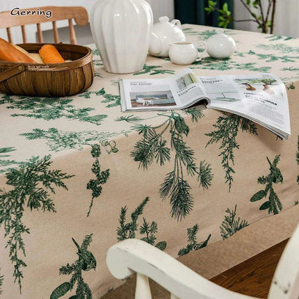 Chic Pine Green Festive Table Cover - Sophisticated Dining Essential - Très Elite