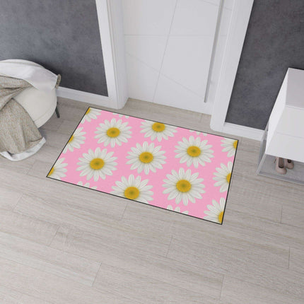 Chic Pink Daisy Personalized Area Rug with Non-Slip Backing - Luxurious Design - Très Elite