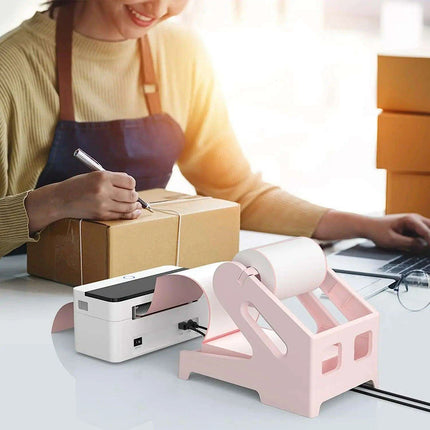 Chic Pink Label Printer Stand - Elegant and Space-Efficient Organizer - Très Elite