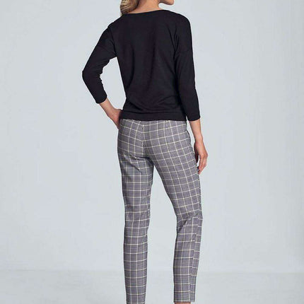 Chic Piped Envelope Neck Blouse for Timeless Elegance - Très Elite