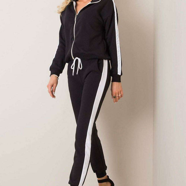 Chic Piped Zip-Up Sweatshirt and Joggers Ensemble for Ultimate Comfort