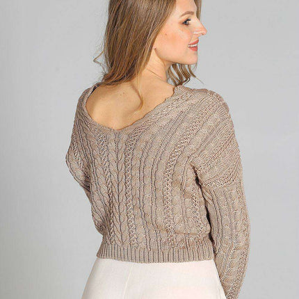 Chic Plaid Cropped Knit Top - Très Elite