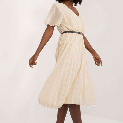 Chic Pleated Midi Dress For Effortless Elegance Everyday - Très Elite