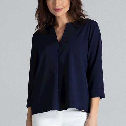 Chic Pleated Neck Blouse - Très Elite