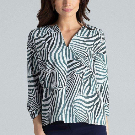 Chic Pleated Neck Blouse - Très Elite