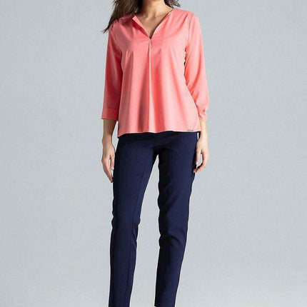 Chic Pleated Neck Blouse - Très Elite
