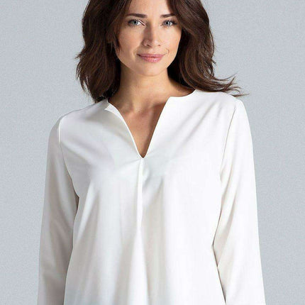 Chic Pleated Neck Blouse - Très Elite