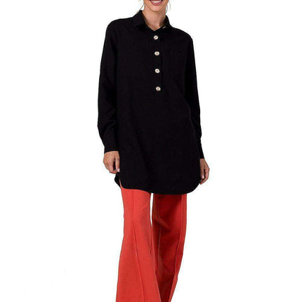 Chic Pleated Tunic with Convenient Front Pocket - Très Elite