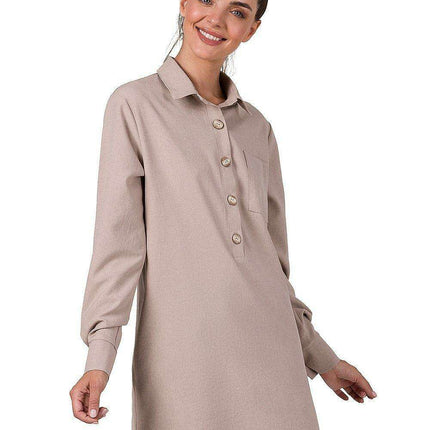 Chic Pleated Tunic with Convenient Front Pocket - Très Elite