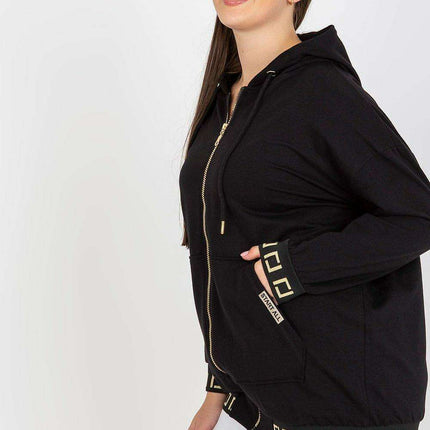 Chic Plus Size Cotton Zip-Up Hoodie - Très Elite