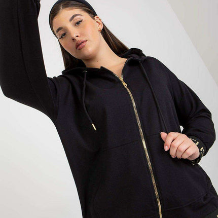 Chic Plus Size Cotton Zip-Up Hoodie - Très Elite