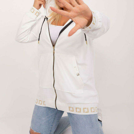 Chic Plus Size Cotton Zip-Up Hoodie - Très Elite