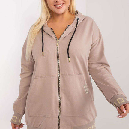 Chic Plus Size Cotton Zip-Up Hoodie