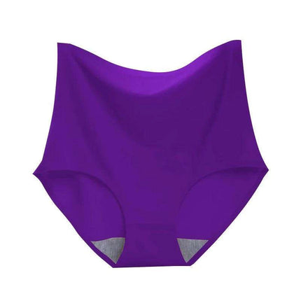 Chic Plus Size High Waist Ice Silk Seamless Briefs for Women - Shaping Underwear with Abdomen and Hip Enhancing Features - Très Elite