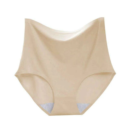 Chic Plus Size High Waist Ice Silk Seamless Briefs for Women - Shaping Underwear with Abdomen and Hip Enhancing Features - Très Elite