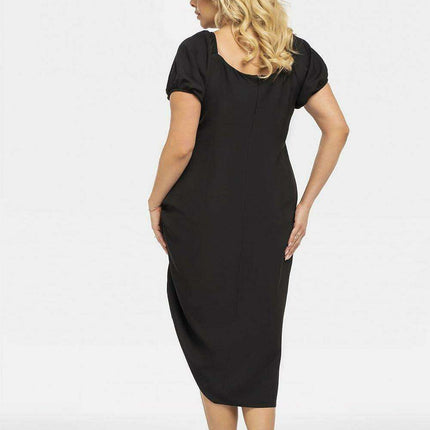 Chic Plus Size Inessa Pencil Dress with Elegant Envelope Neckline - Très Elite