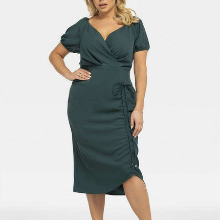 Chic Plus Size Inessa Pencil Dress with Elegant Envelope Neckline