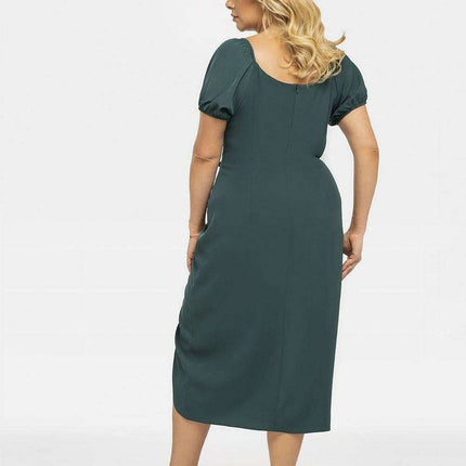 Chic Plus Size Inessa Pencil Dress with Elegant Envelope Neckline - Très Elite