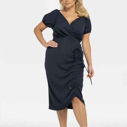 Chic Plus Size Inessa Pencil Dress with Elegant Envelope Neckline
