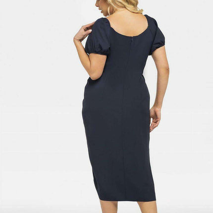 Chic Plus Size Inessa Pencil Dress with Elegant Envelope Neckline - Très Elite