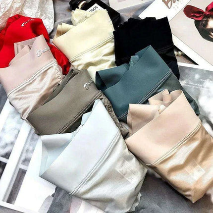 Chic Plus Size Satin Lace High Waist Briefs for Women - Tummy Control Underwear - Très Elite