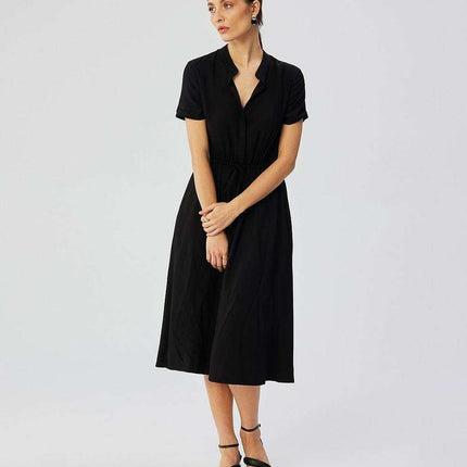 Chic Polish Viscose Belted Day Dress - Très Elite