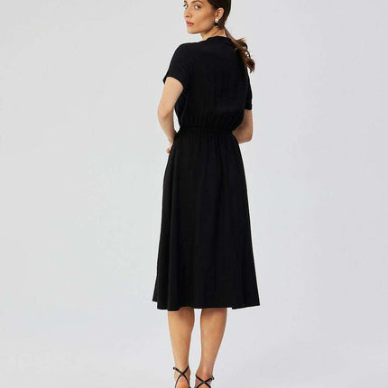 Chic Polish Viscose Belted Day Dress - Très Elite
